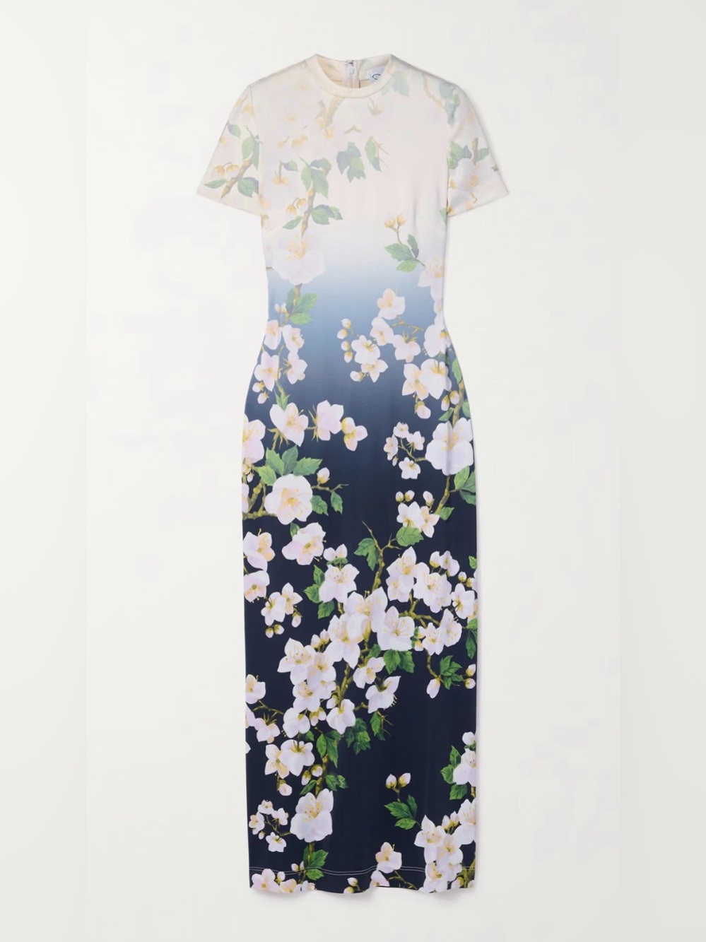 NWT Authentic OSCAR DE LA RENTA Floral-print ombré jersey maxi dress size 8